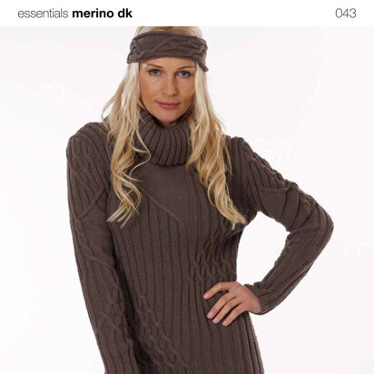 Sweater with Cable Pattern in Rico Essentials Merino DK - 043