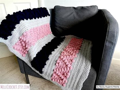 Chevron Bobble Block Blanket