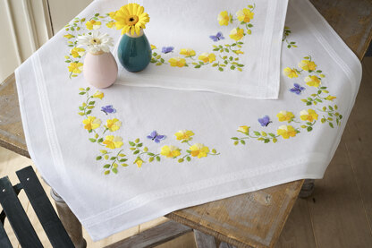 Vervaco Spring Flowers Tablerunner Embroidery Kit