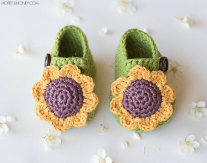 Sunflower Baby Booties