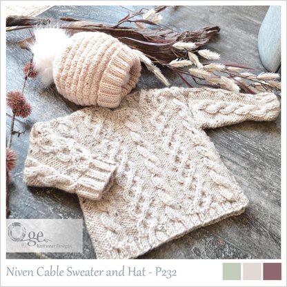 Niven Cable Sweater and Hat - P232