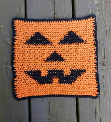 Jack-o-Lantern Dishcloth