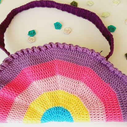 Crochet pattern rainbow bag