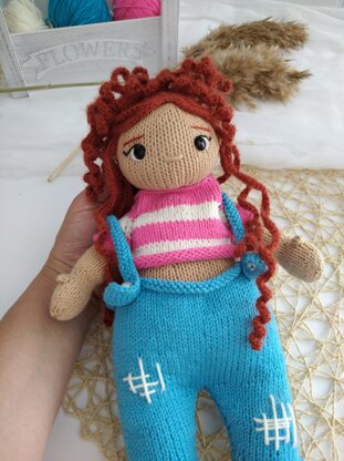 Doll Knitting Pattern - Knitted Doll Anyuta