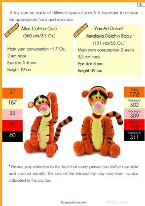 Tigger (Tiger) pattern (PDF + 8 videos)  Winnie the Pooh