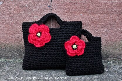 Mum and I poppy purses