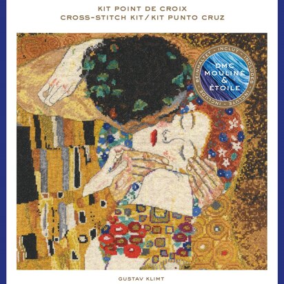 DMC Gustav Klimt - The Kiss (includes Étoile) Cross Stitch Kit - 30cm x 20cm