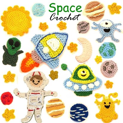 Space Set crochet applique