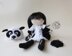 Doll Panda girl knitted flat