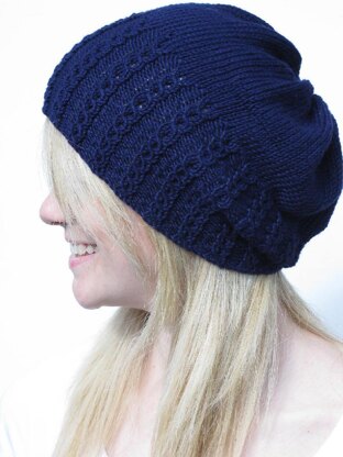 Faux Cable Slouchy Hat