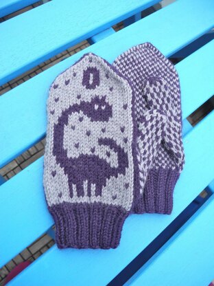 Dinosaur mittens