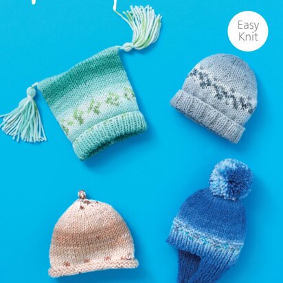 Hats in Hayfield Baby Blossom Chunky - 4865 - Downloadable PDF - knitting pattern