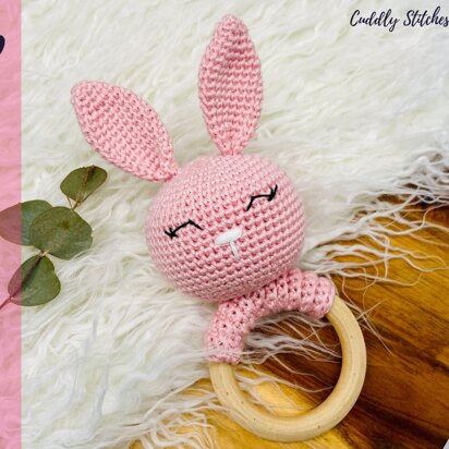 Sleepy Bunny Crochet Rattle