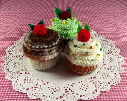 Meringue Cherry Cupcake Pincushion