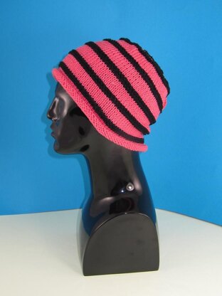 Stripe Roll Brim Beanie