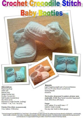 Crocodile Stitch Baby Booties