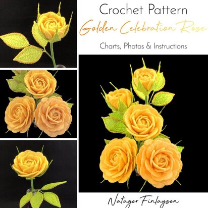 Crochet Golden Celebration Rose