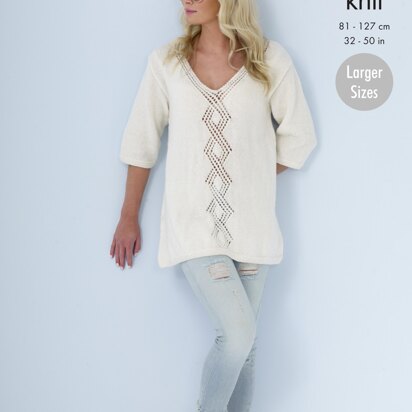 Ladies Sweaters in King Cole Cotton Top DK - 5372 - Downloadable PDF