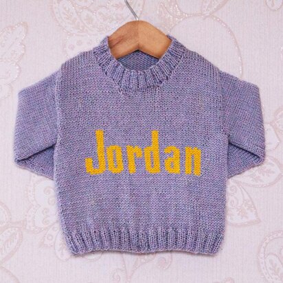 Intarsia - Jordan Moniker Chart - Childrens Sweater