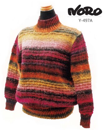 Striped Turtleneck Sweater in Noro Kureyon - PDF