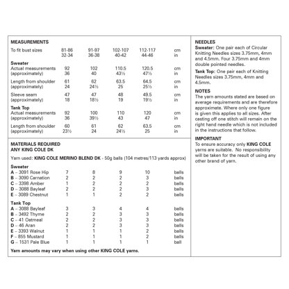 Fairisle Sweater and Tank Top in King Cole Merino Blend DK - 6364 - Leaflet