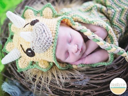 Cera Tops The Triceratops Dino Baby Hat and Cocoon Set