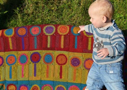 Lollipops Trees Crochet Blanket