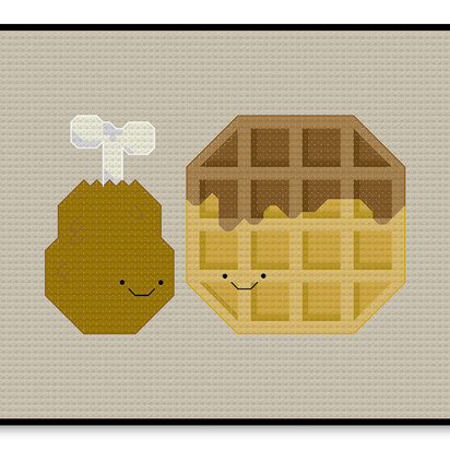 Chicken and Waffle Kawaii - PDF Cross Stitch Pattern