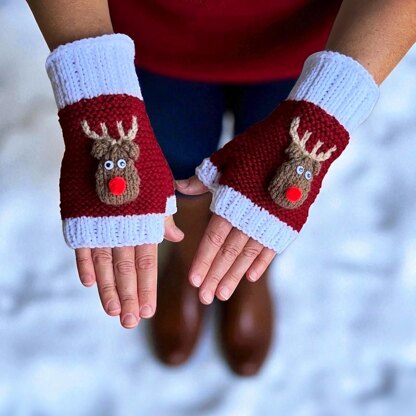 Reindeer Fingerless Gloves