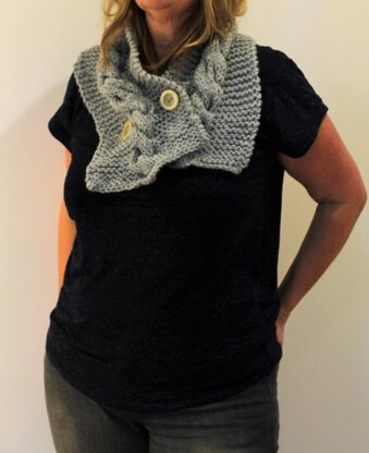Moon Shadow Buttoned Cable Cowl