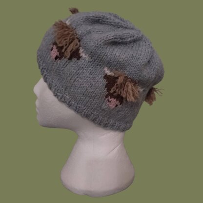Happy Heather Highland Cow Beanie Hat