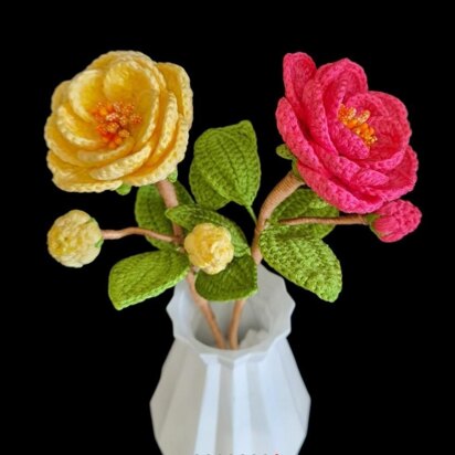 Crochet camellia flower