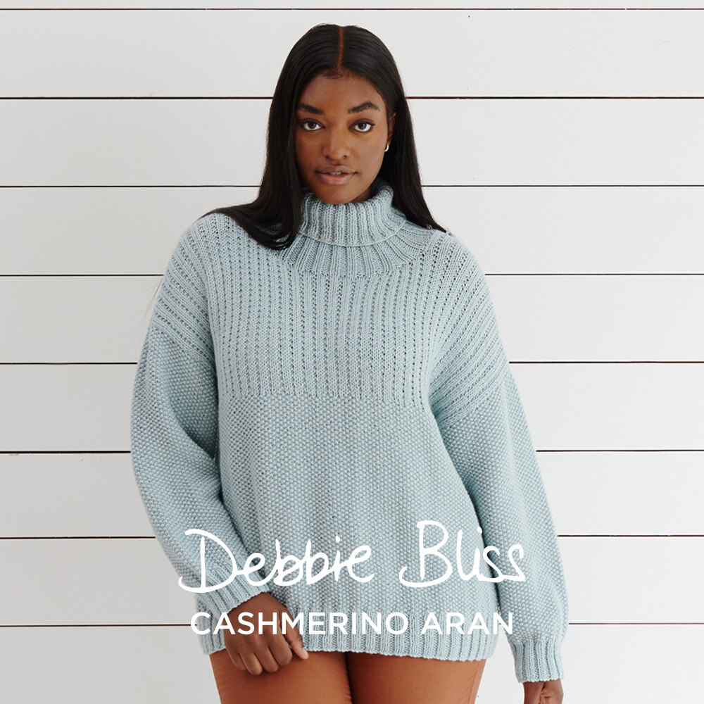 Rib Yoke Sweater Jumper Knitting Pattern for Women in Debbie