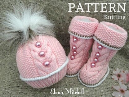 Knitting PATTERN Baby Beanie Baby Shoes