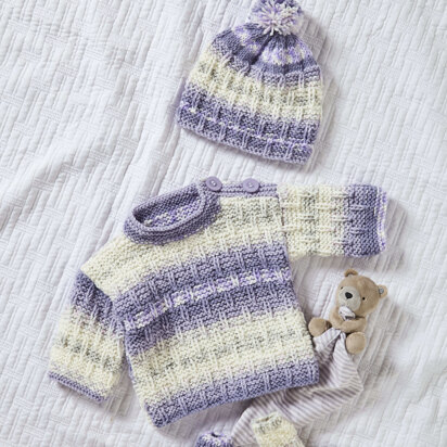 Jacket, Top, Hat, Socks, & Blanket in King Cole Cosy Love Aran - P6045 - Leaflet