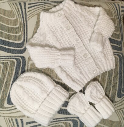 New white baby cardigan