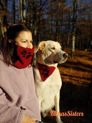 Matching cowl and dog bandana