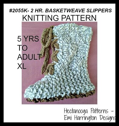 2055K- Basketweave Slippers