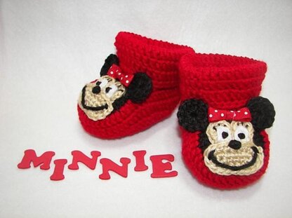 Minnie Mouse Baby Booties