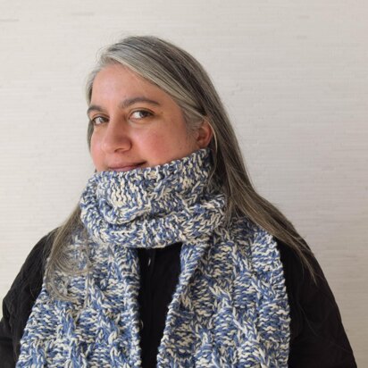 Checkerboard Cable Scarf