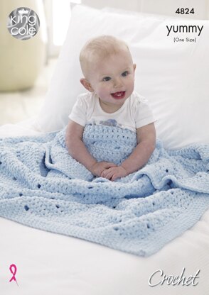 Crochet Blankets in King Cole Yummy - 4824 - Downloadable PDF