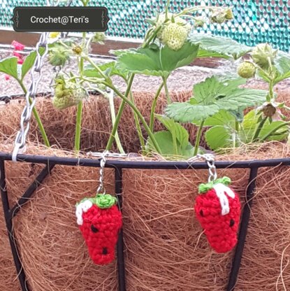 Strawberries and Cream Keychain