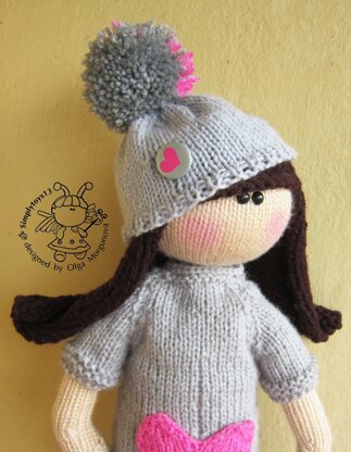 Irishka doll knitted flat