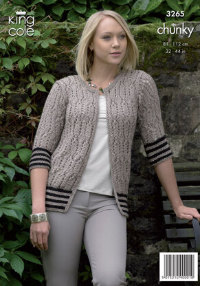 Cardigans in King Cole Merino Blend Chunky - 3265