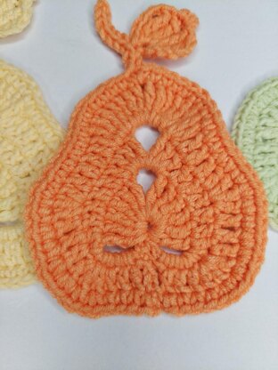 Crochet pear coaster