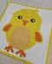 Yellow Chick Blanket Baby Hen Intarsia Colorwork C2C Crochet Pattern