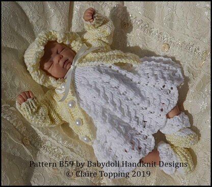Lacy Dress Set with Flower motif 7-12” doll