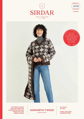 Sirdar 10298 Argyle Sweater & Scarf in Haworth Tweed PDF