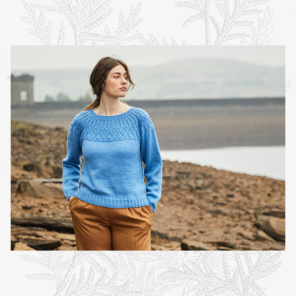 Helena Sweater -  Knitting Pattern For Women in Willow & Lark Heath Solids by Willow & Lark