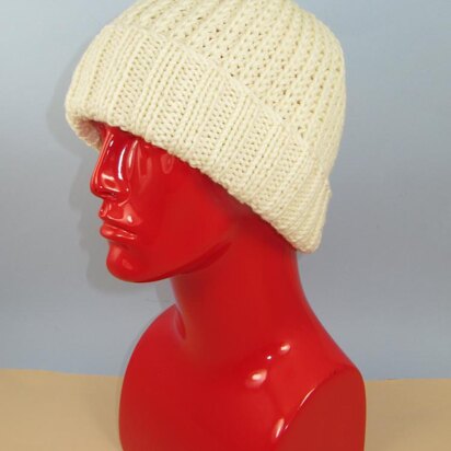 Chunky 2x2 Rib Cuff Fishermans Rib Beanie Hat